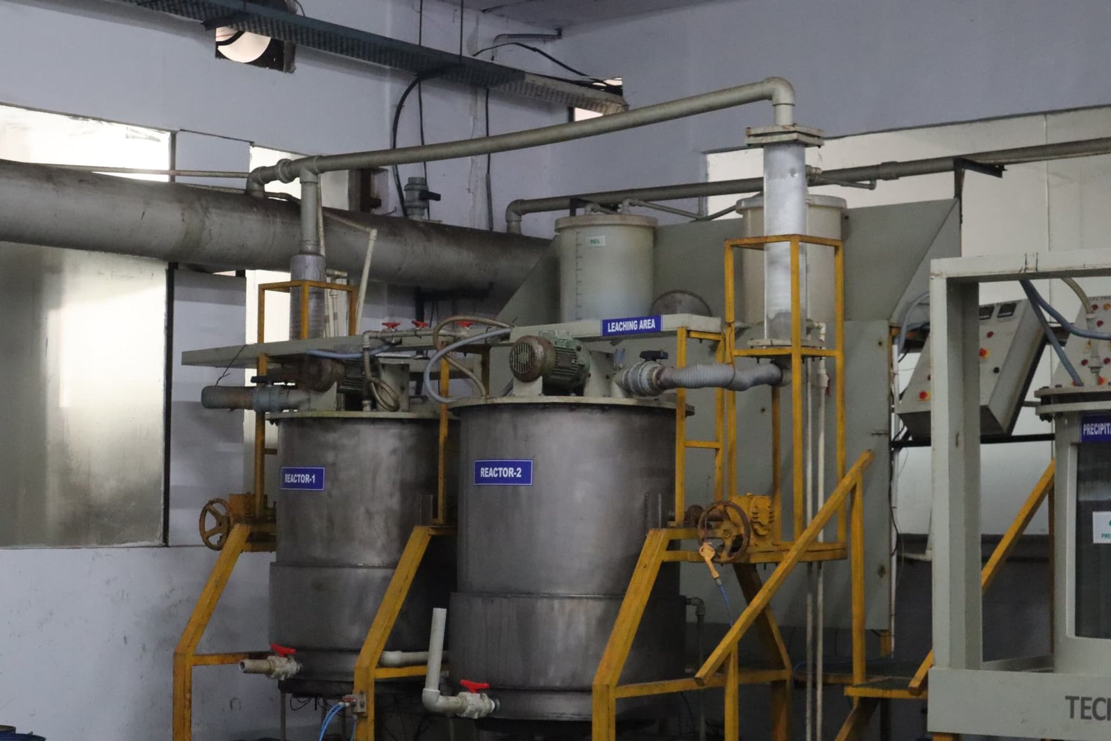 Industrial recovery equipment operating inside a Deshwal processing facility